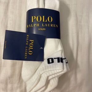 Polo Ralph Lauren Men Ankle white Socks 8 Pairs
